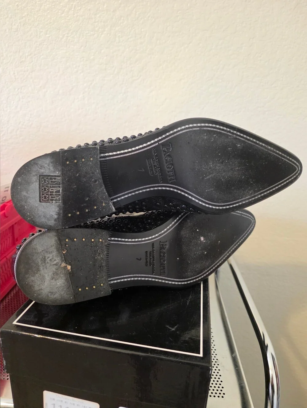 Men's Cesare Paciotti Black Embellished Lace-Up Dress Shoes